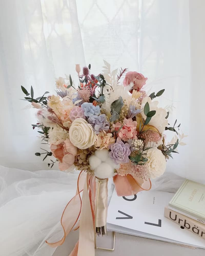 永生花 永生玫瑰花 乾燥花 新娘捧花 拍照花束 求婚花束 婚禮婚紗