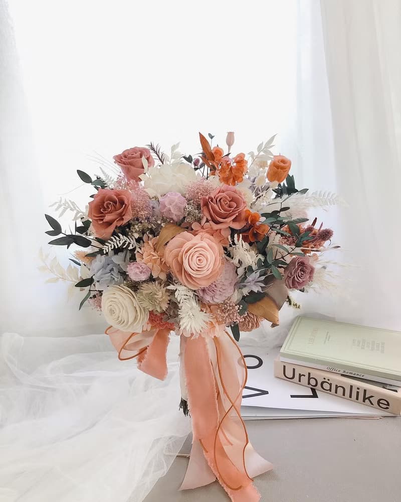 永生花 永生玫瑰花 乾燥花 新娘捧花 拍照花束 求婚花束 婚禮婚紗