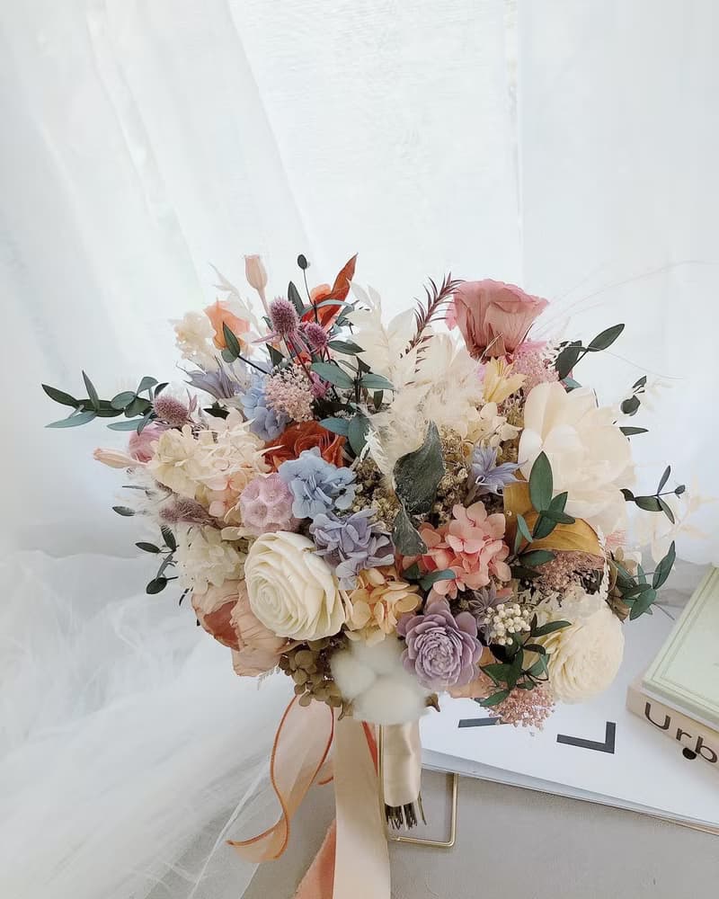 永生花 永生玫瑰花 乾燥花 新娘捧花 拍照花束 求婚花束 婚禮婚紗