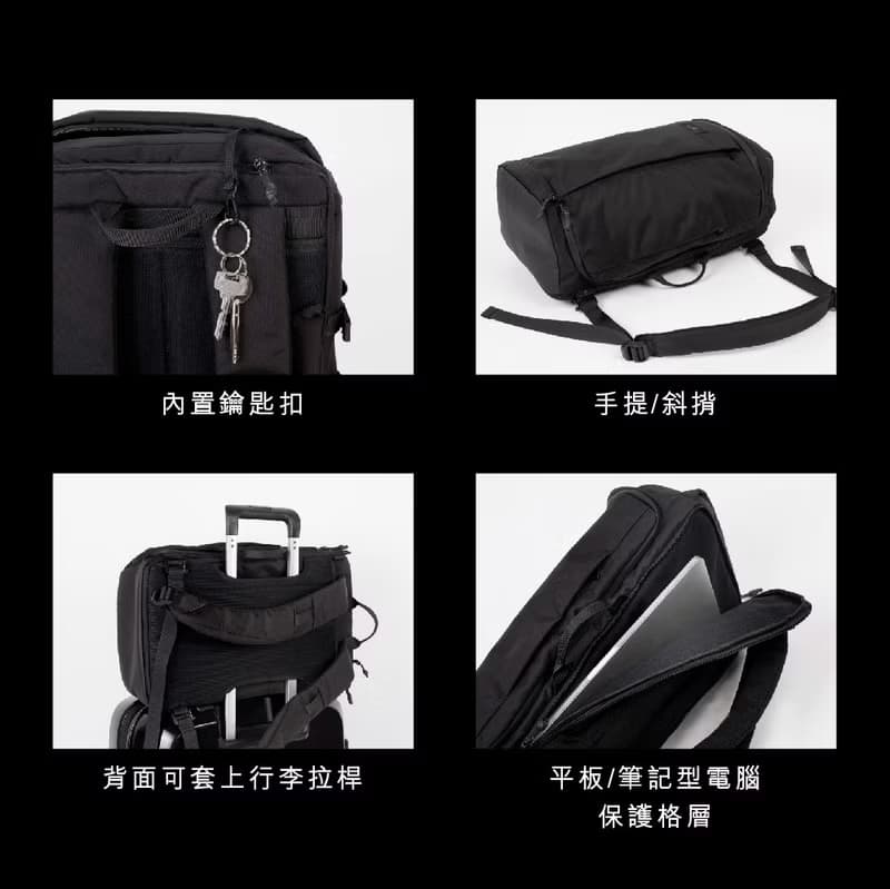 【DOUGHNUT】15吋 防潑水 大後背包 Sturdy 水壺格 男生背包-黑