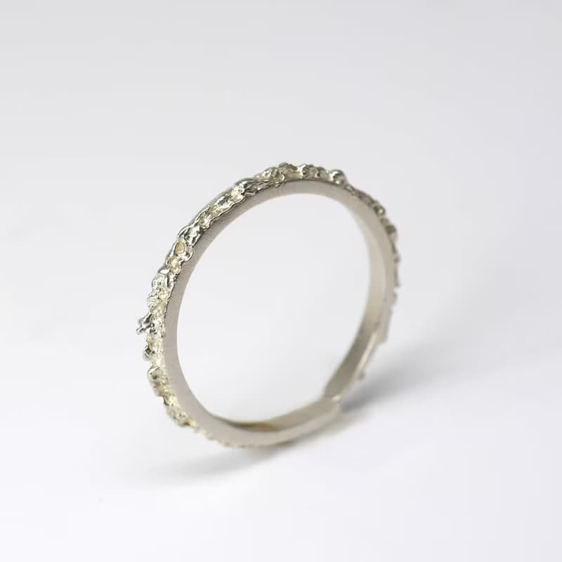 結晶 - 925純銀手工戒指 尾戒 開口活動式可調節尺寸