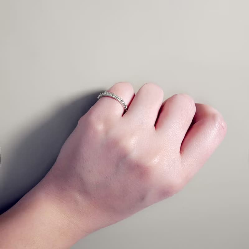 結晶 - 925純銀手工戒指 尾戒 開口活動式可調節尺寸