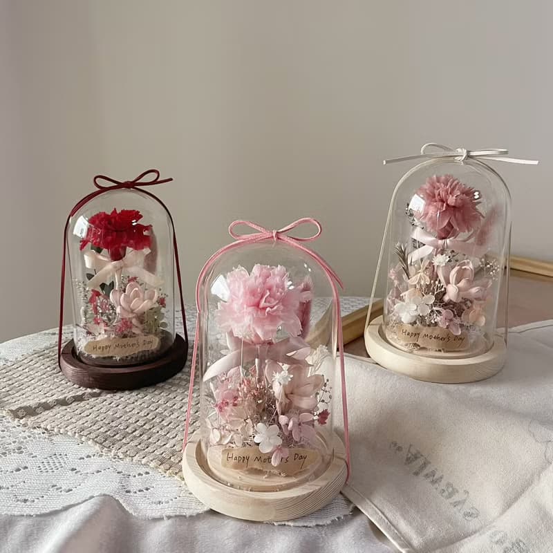 【母親節花禮】康乃馨 母親節 永生康乃馨花盅 永生花盅 永生花