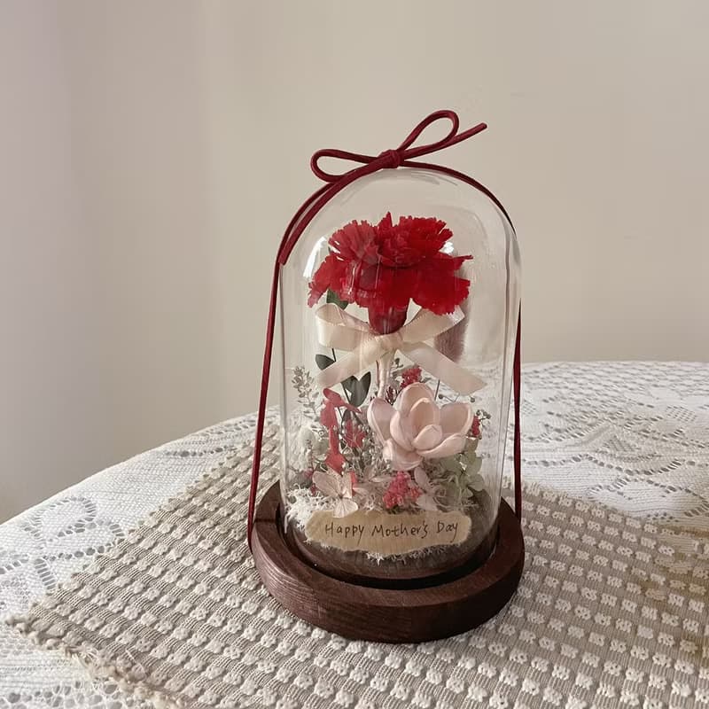 【母親節花禮】康乃馨 母親節 永生康乃馨花盅 永生花盅 永生花