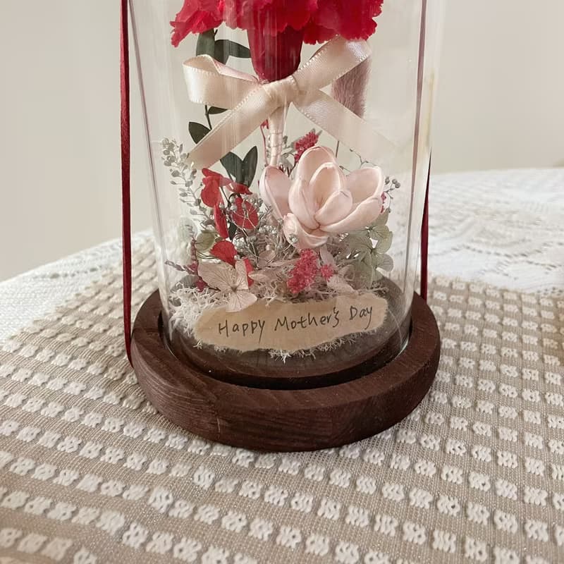 【母親節花禮】康乃馨 母親節 永生康乃馨花盅 永生花盅 永生花