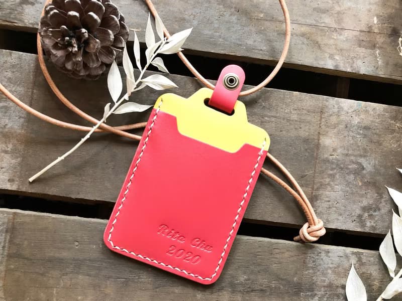 英文字母直身證件套 好好縫 皮革材料包 手工包 皮革DIY 卡片套