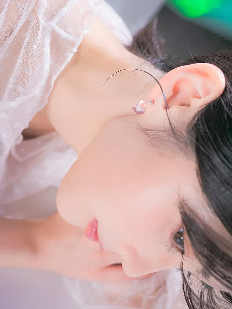 月白系 | 凝露 - 純銀 透明 水晶 礦石 月光石 輕珠寶 耳環