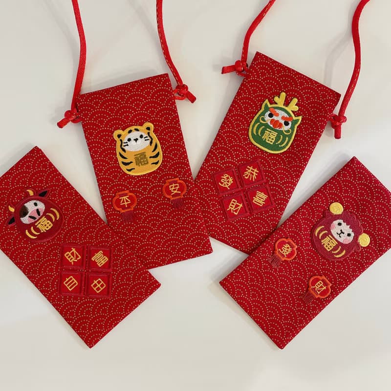 【虎 招財貓 紅包】新年紅包 燙金 刺繡 紅包袋