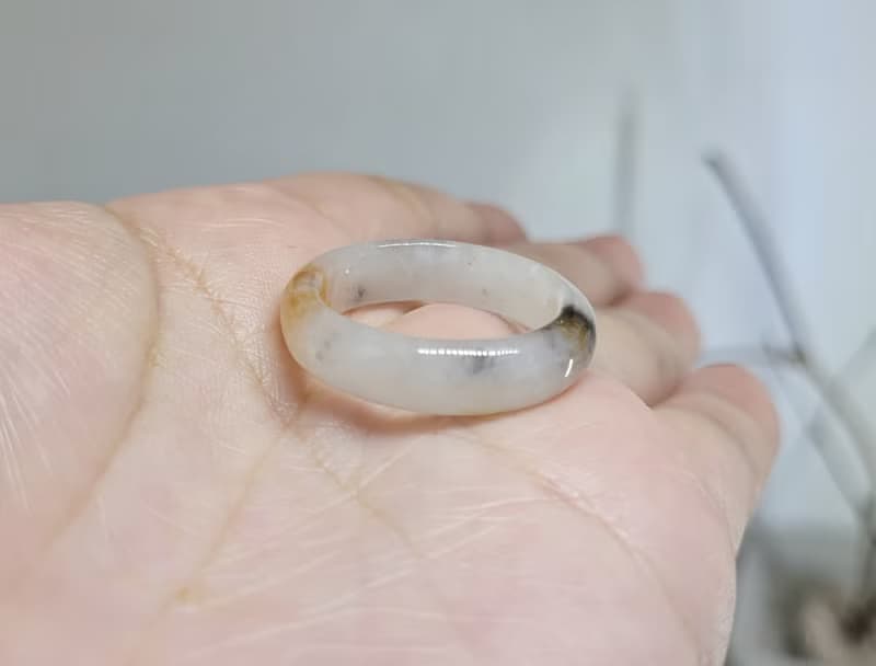 【親翠】天然翡翠  三花特殊款美手指鐲18號戒圈 畢業禮物