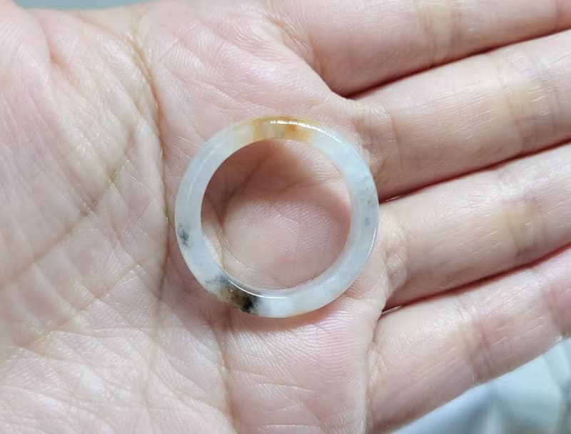 【親翠】天然翡翠  三花特殊款美手指鐲18號戒圈 畢業禮物