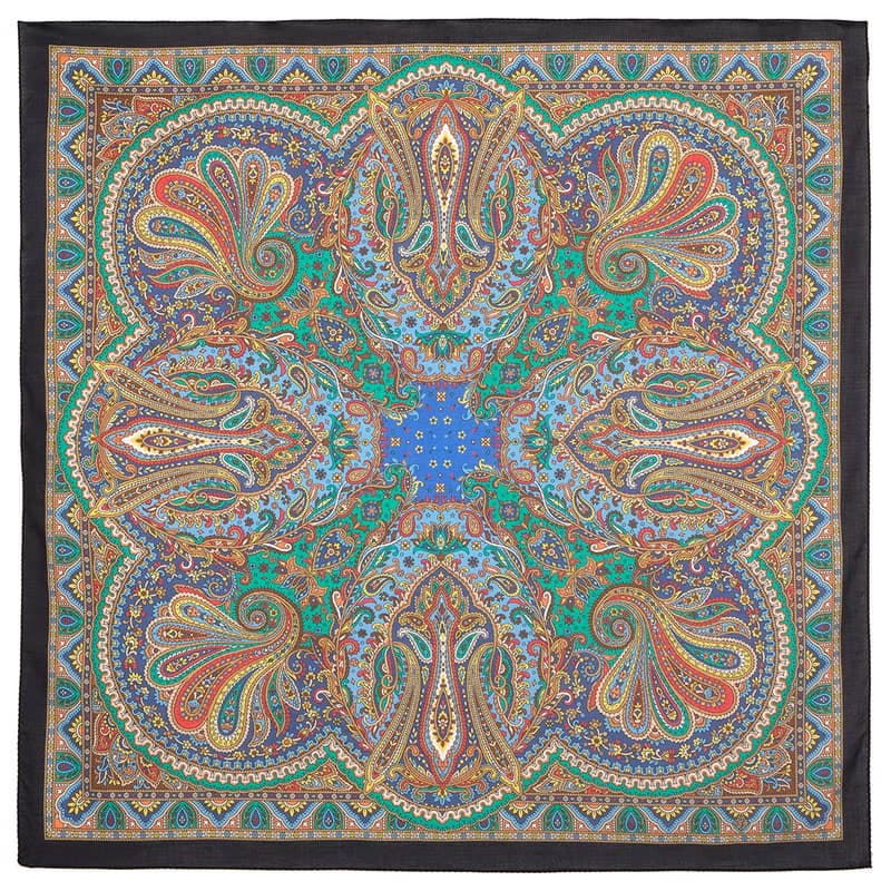 Pavlovo Posad Shawl, Russian Cotton Neck Scarf 100% Cotton Summer Wrap 1750-18