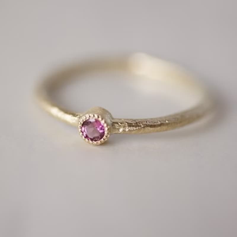 Pink tourmaline birthstone ring [R050K10PT]