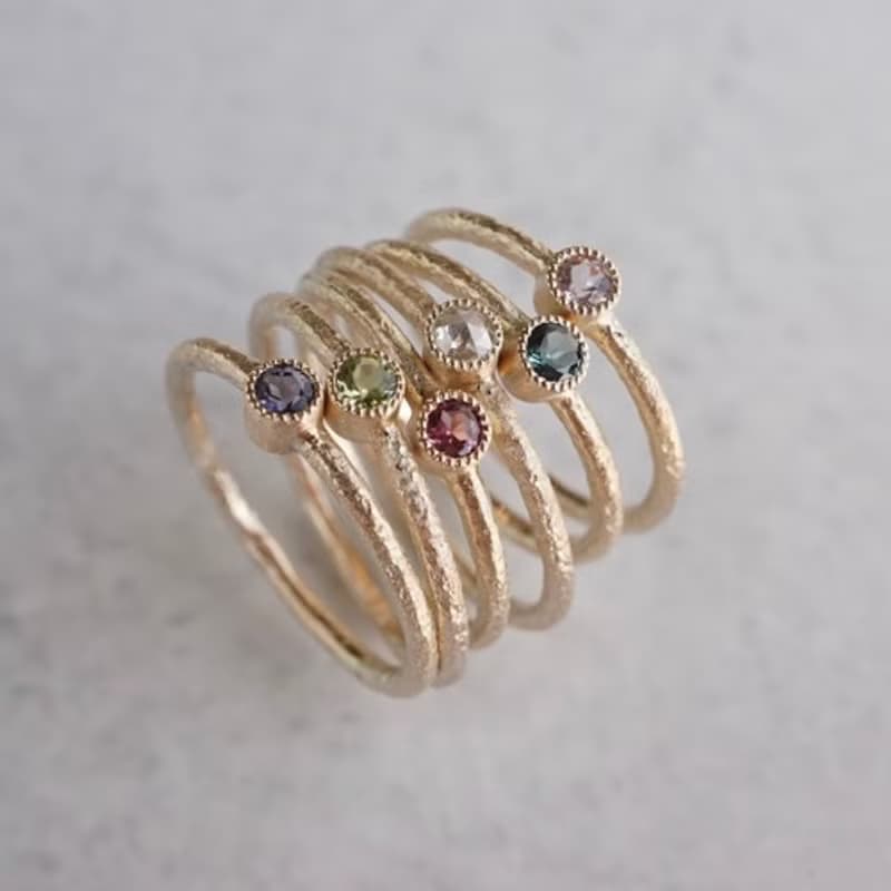 Pink tourmaline birthstone ring [R050K10PT]
