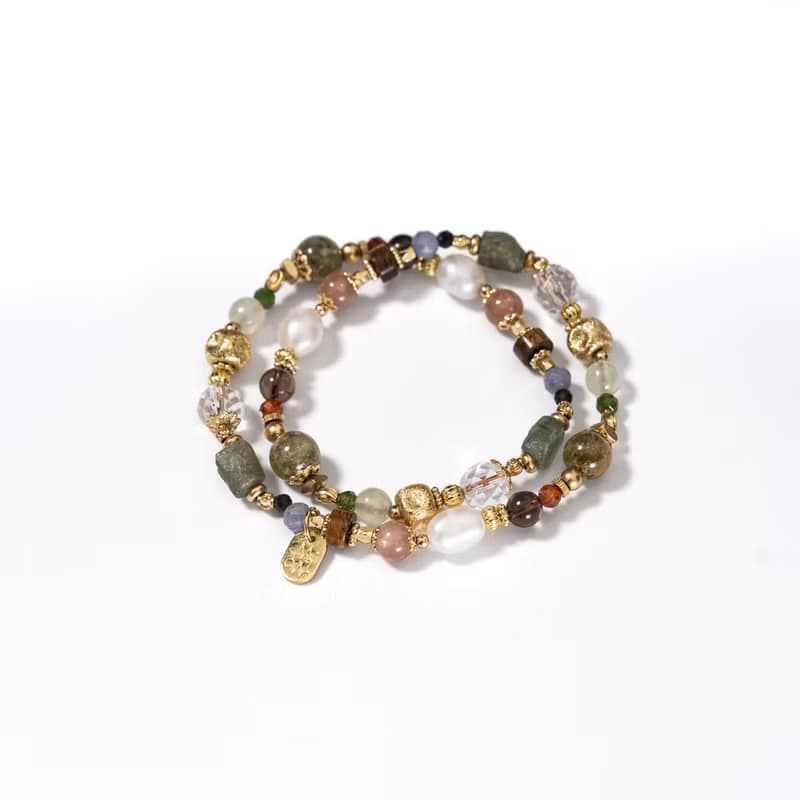 花都開好了 l 沙弗萊綠磷灰葡萄石雙圈手鍊 C1686