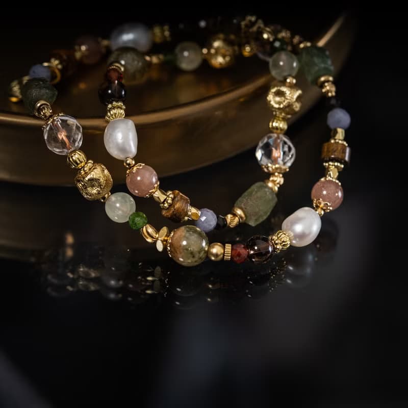 花都開好了 l 沙弗萊綠磷灰葡萄石雙圈手鍊 C1686