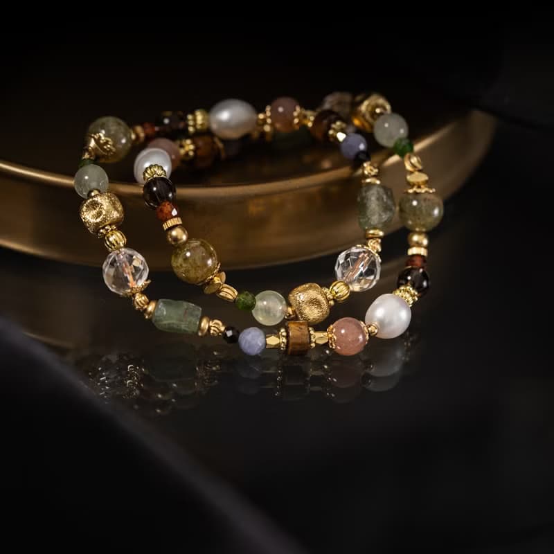 花都開好了 l 沙弗萊綠磷灰葡萄石雙圈手鍊 C1686