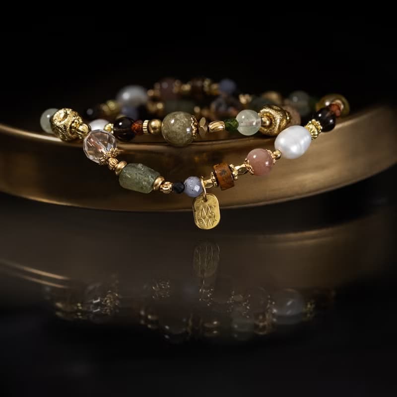 花都開好了 l 沙弗萊綠磷灰葡萄石雙圈手鍊 C1686