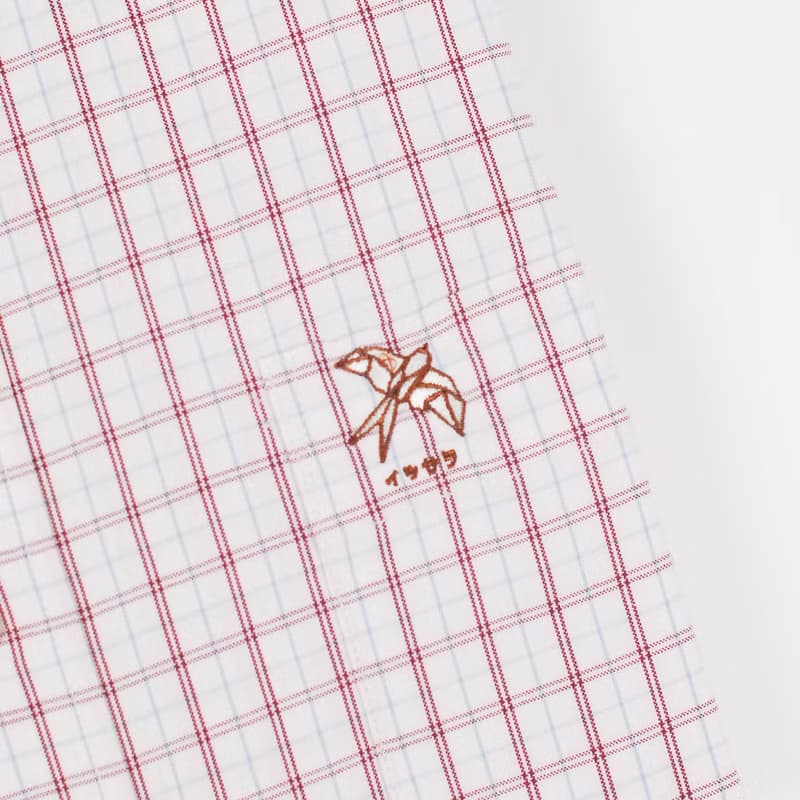 (NO XL) SWALLOW // white red check // men slim fit