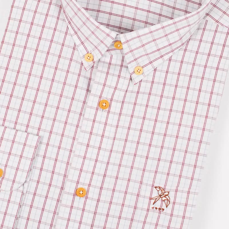 (NO XL) SWALLOW // white red check // men slim fit