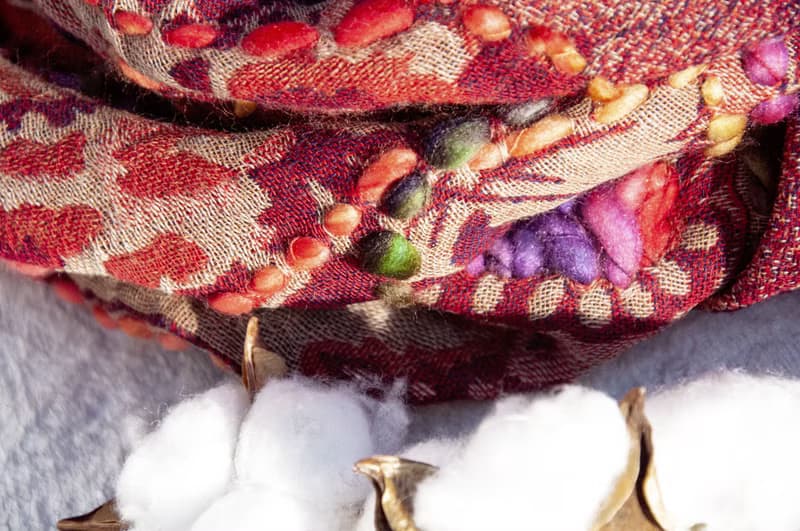 喀什米爾Cashmere/水煮羊毛披肩/針織圍巾/刺繡圍巾/羊絨披巾-花