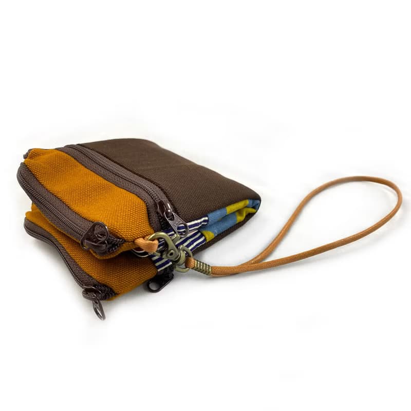 夾心短夾 (駝色帆布) (附繩) 接單生產*