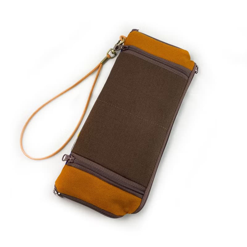 夾心短夾 (駝色帆布) (附繩) 接單生產*