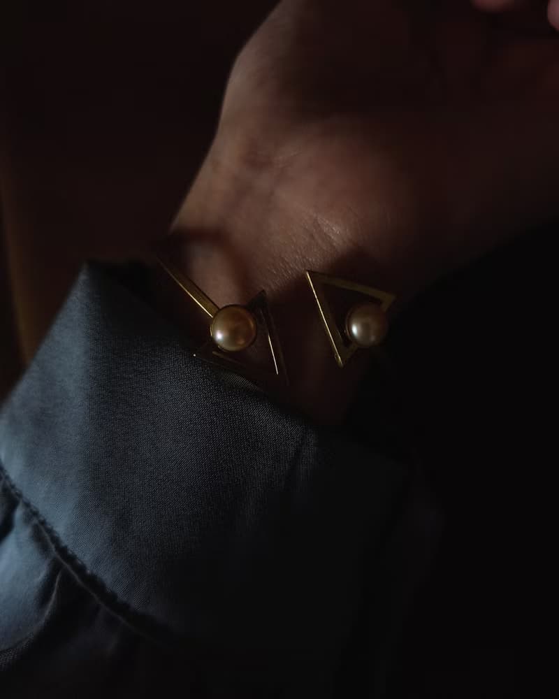 珍珠黃銅手環 / 幾何學