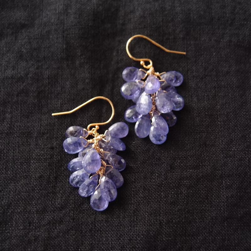 【K14gf】Drop Long earrings・タンザナイトのロングピアス