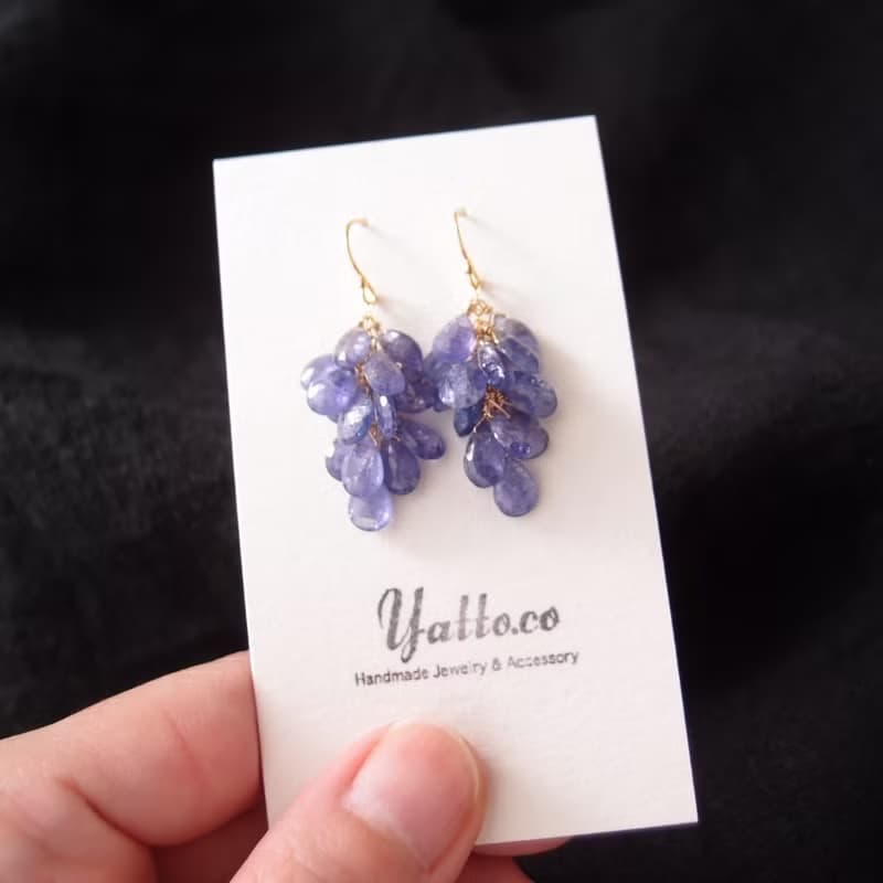 【K14gf】Drop Long earrings・タンザナイトのロングピアス