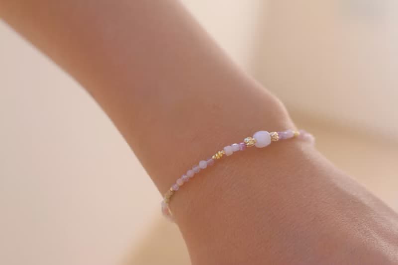 手鍊 粉紅澳寶 草莓晶 天然石 - 休息一下 -