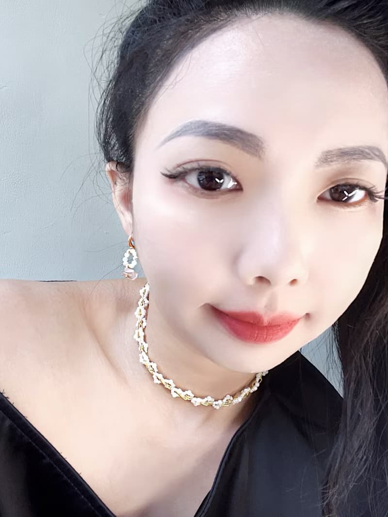 堅定中溫柔天然貝珠編織鎖鏈重工 18k包金 原創手作 串珠項鍊頸鏈