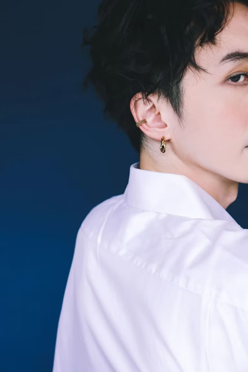 COR-DATE / UNISEX / 古金色旋繞圓弧耳環