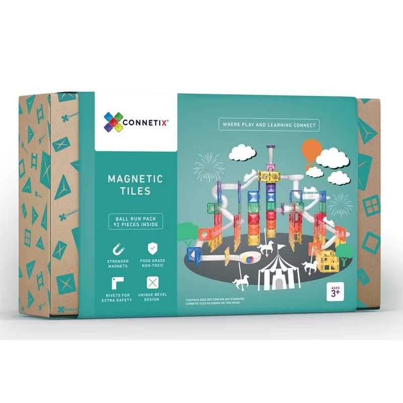 澳洲Connetix彩虹磁力積木-滾球軌道組(92pc)   益智玩具