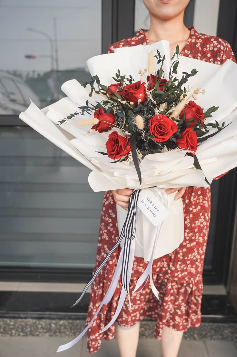 【竒花】情人節花束 畢業 生日禮物 永生乾燥花 告白求婚花束