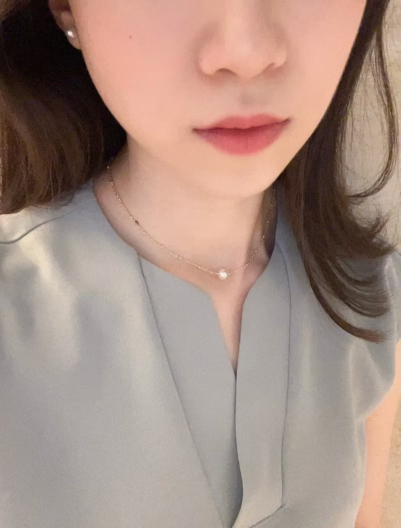 Valentine_ 簡約風格單珠法式豆豆鎖骨項鍊