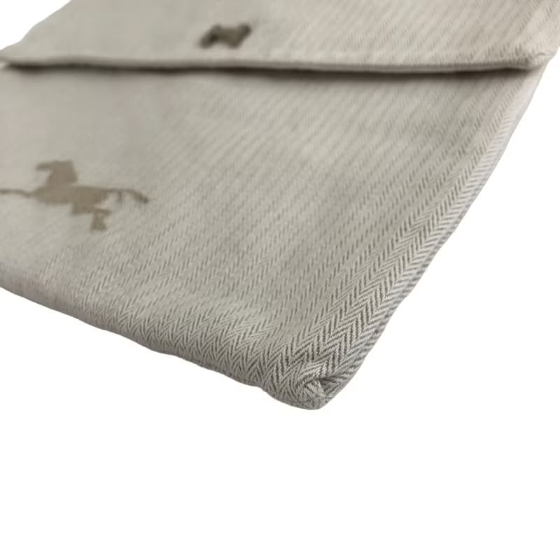 【 日本直送　名牌中古包 】HERMES エルメス Hロゴ ホース キャンバス クラッチバッグ ホワイト vintage ヴィンテージ オールド ui7ee4