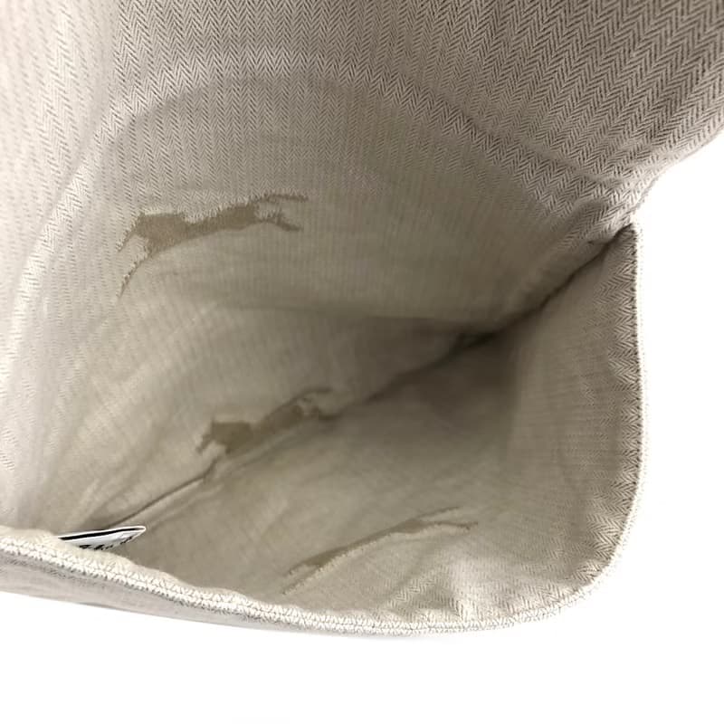 【 日本直送　名牌中古包 】HERMES エルメス Hロゴ ホース キャンバス クラッチバッグ ホワイト vintage ヴィンテージ オールド ui7ee4