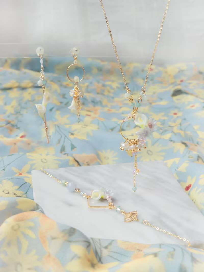 ZODIAC: 獅子 ✕ 海芋  / 微風小方塊海芋925銀鍍14K金手鍊