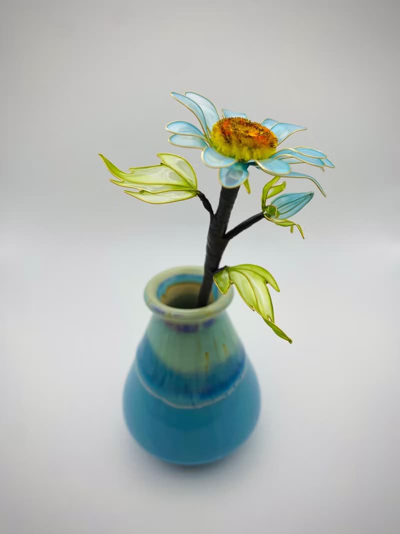 Jocelyn 水晶花-瑪格麗特-藍/造花液/樹脂花/滴膠/花束禮物