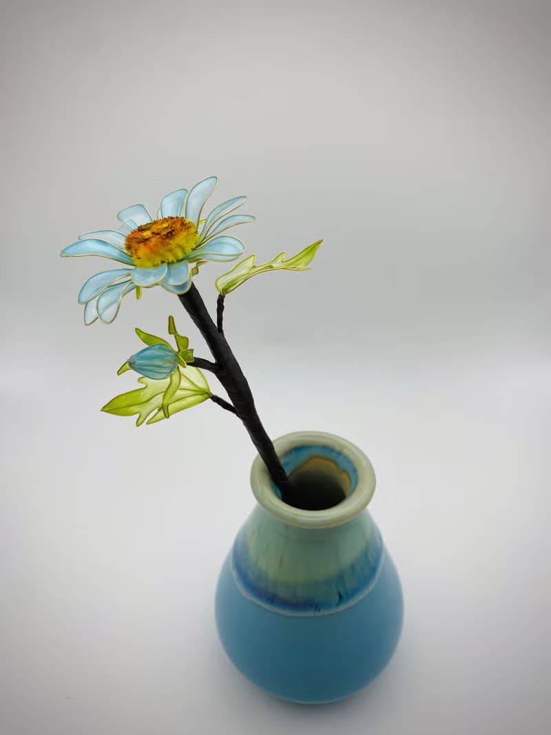 Jocelyn 水晶花-瑪格麗特-藍/造花液/樹脂花/滴膠/花束禮物