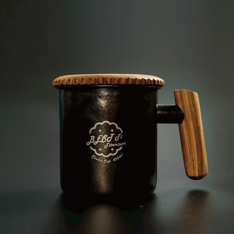 純鈦暖心餅乾杯 馬克杯 冰曜黑 原木質感 聖誕禮物