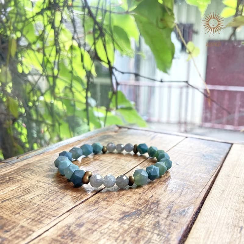 【行動代號-藍月光/Operation Moonstone】水草瑪瑙天然石手鍊