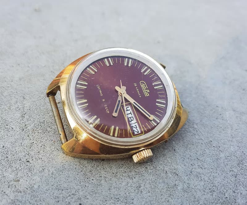 Mechanical wind up Soviet watch SLAVA 26 jewels – mens wristwatch vintage