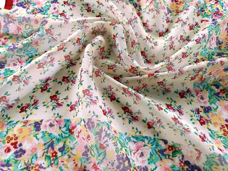 Kenzo Vintage Floral Silk Scarf 23 x 23 inches