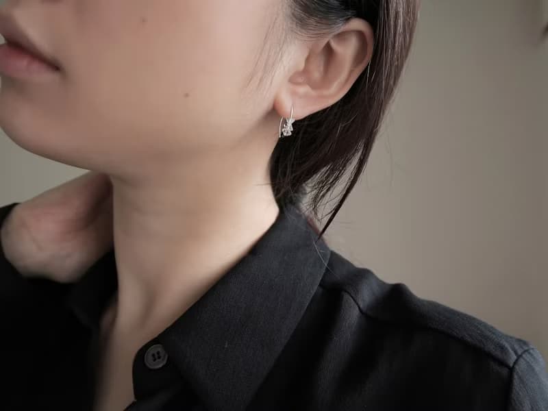 925純銀 獨家 赫基蒙水晶 閃靈鑽 馬眼型 耳環 耳夾 一對