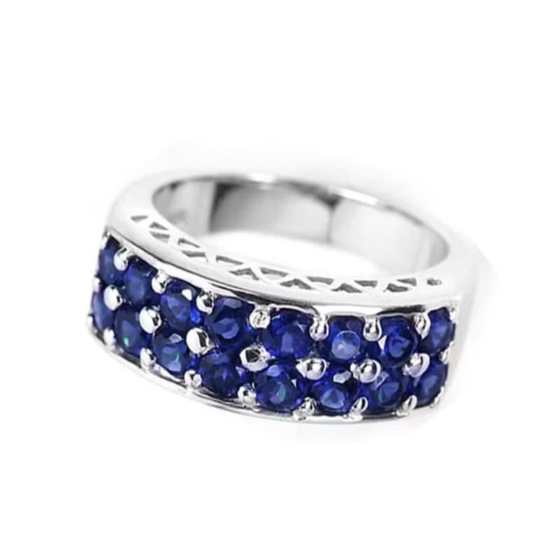 3 mm Natural blue sapphier ring silver sterling ring 7.0 free resize