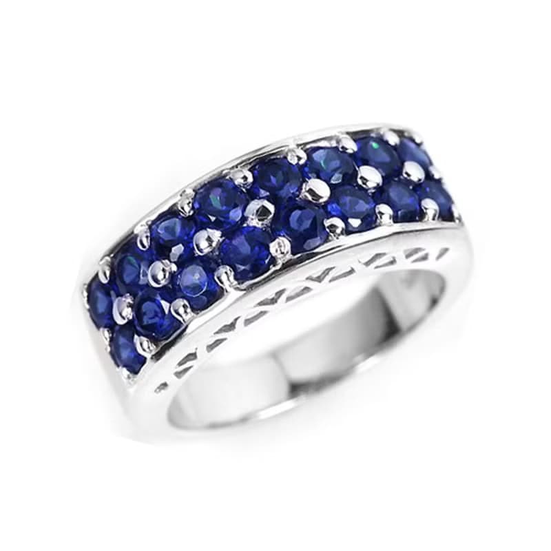 3 mm Natural blue sapphier ring silver sterling ring 7.0 free resize