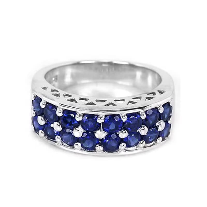 3 mm Natural blue sapphier ring silver sterling ring 7.0 free resize
