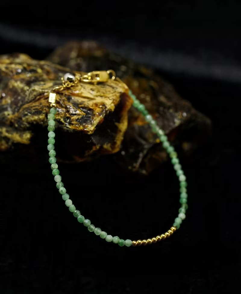 記憶合金水晶手鍊系列 祖母綠 14K包金 GF 手鍊