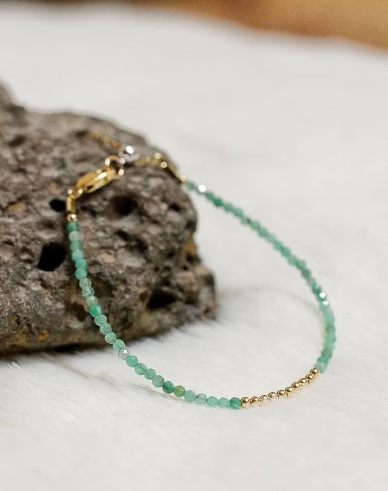 記憶合金水晶手鍊系列 祖母綠 14K包金 GF 手鍊